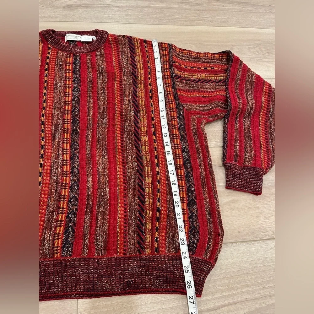 Norm Thompson Sweater Mens XL 3D Knit Crewneck Textured Cosby Y2K FLAWS